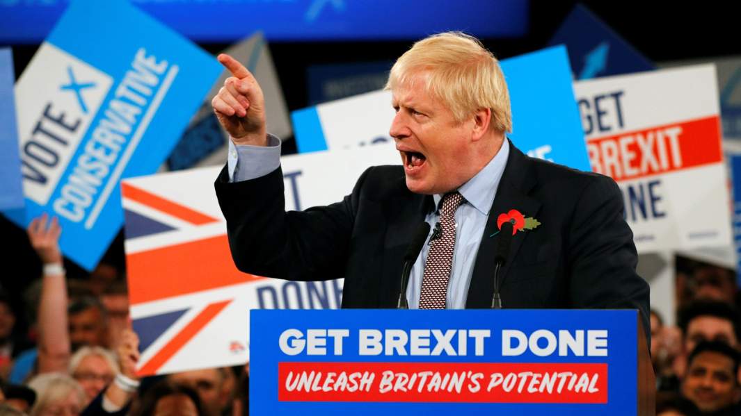 Борис Джонсон выступает на мероприятии, посвященном началу предвыборной кампании Консервативной партии