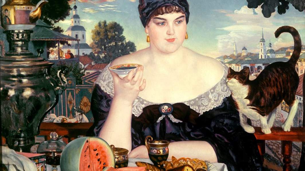 Репродукция картины «Купчиха за чаем»