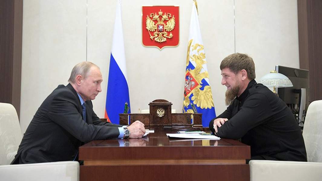 Президент РФ Владимир Путин и глава Чеченской Республики Рамзан Кадыров во время встречи