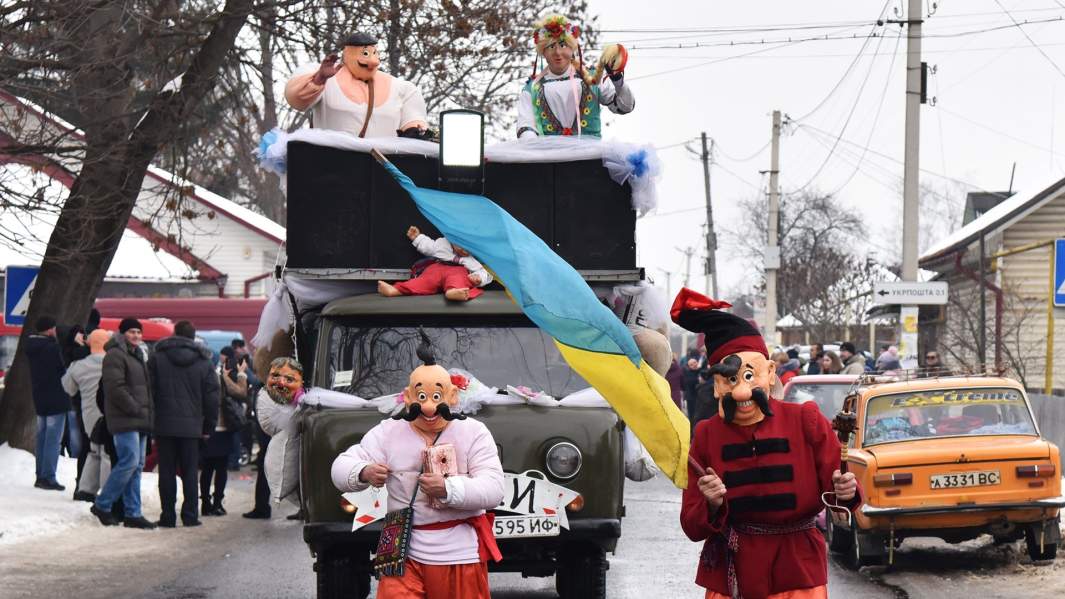 гуляния в канун Нового года на Украине 