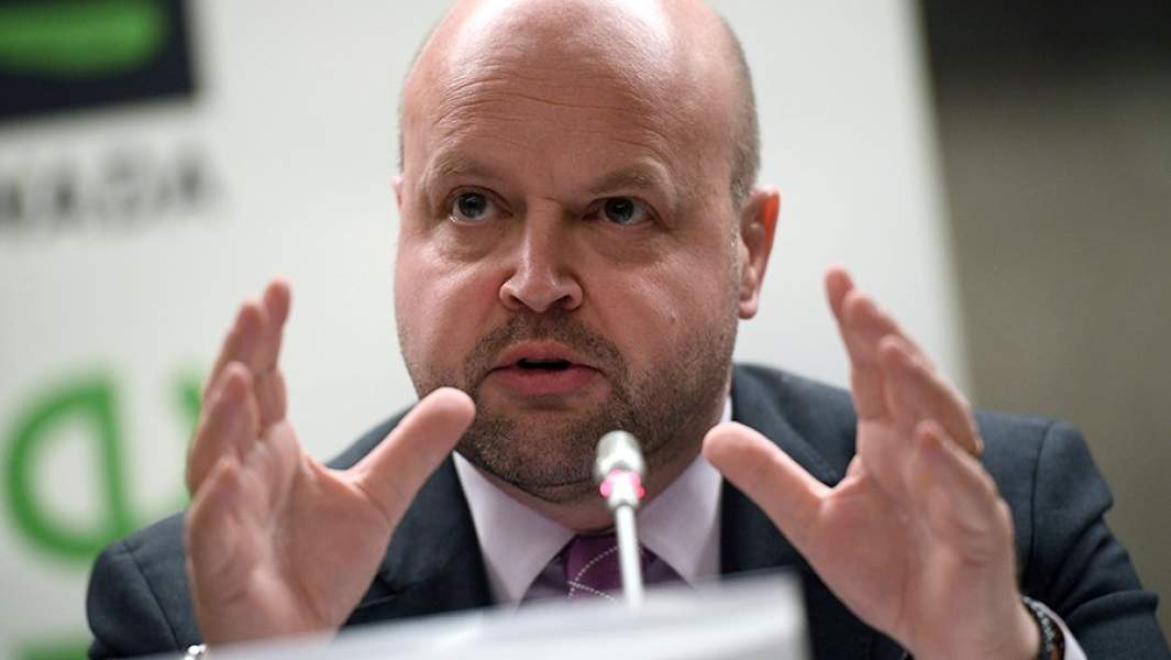 Председатель комитета WADA Джонатан Тейлор на пресс-конференции по итогам заседания исполнительного комитета Всемирного антидопингового агентства