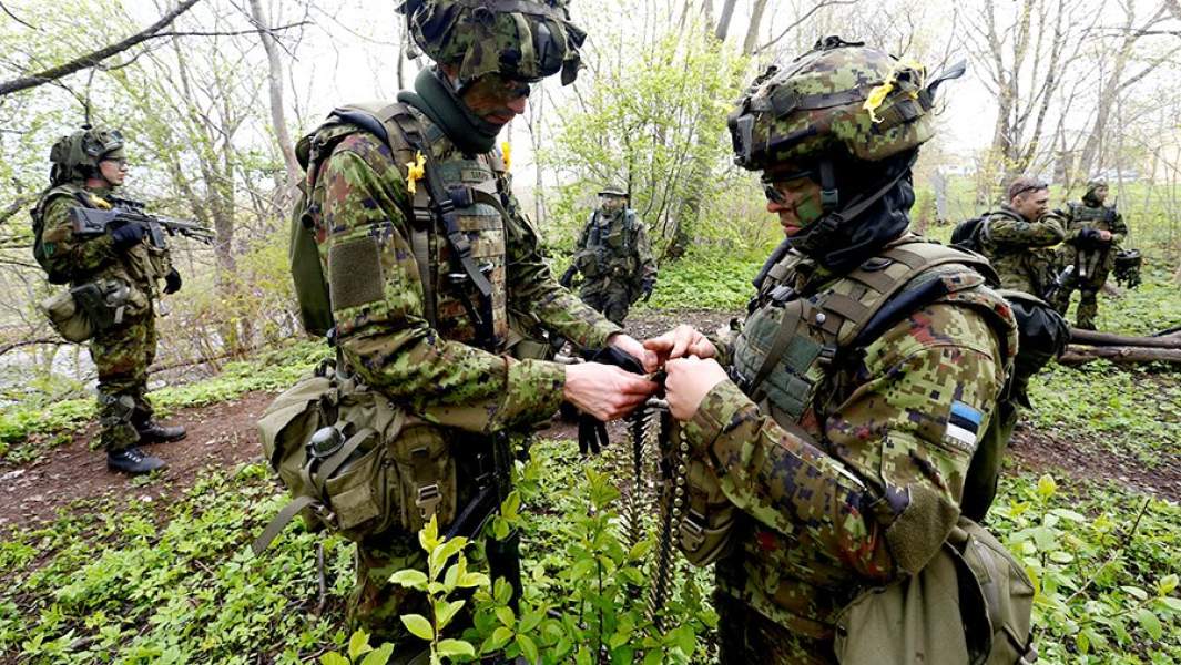 Солдаты эстонской армии на учениях