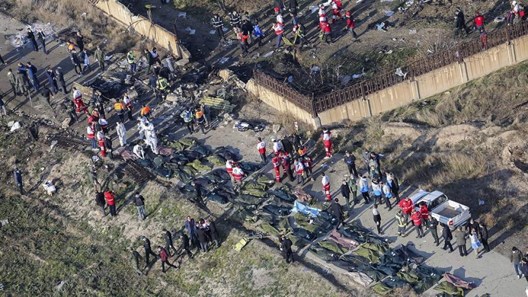 Место падения самолета «Международных авиалиний Украины» 