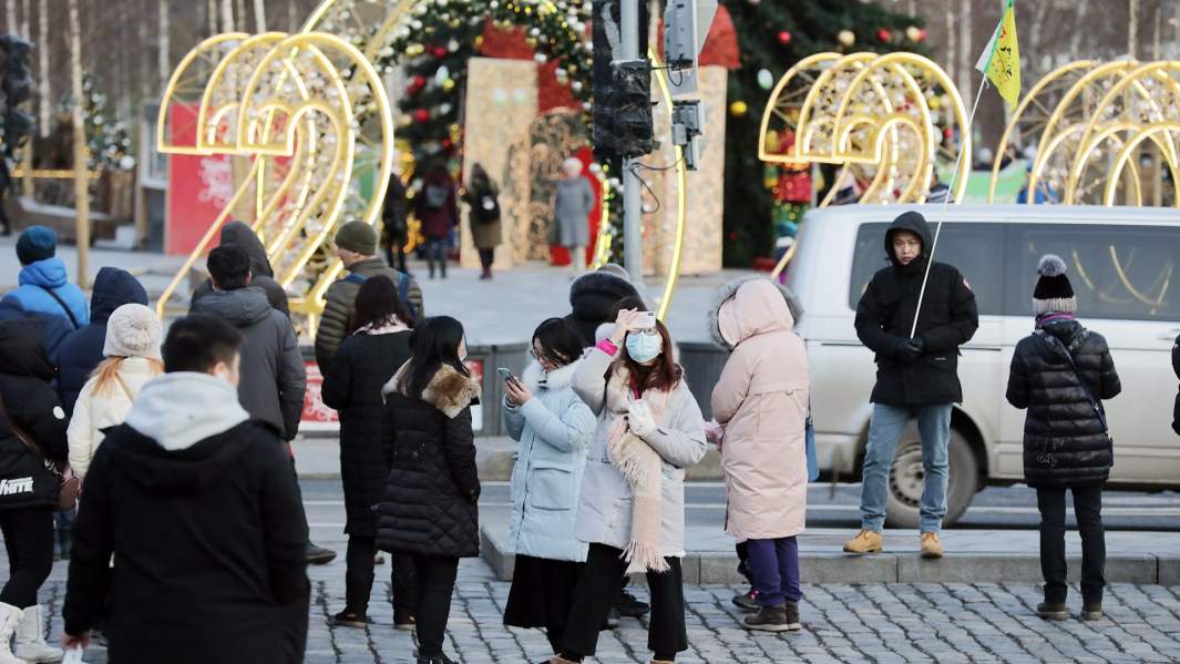 Группа туристов из Китая на Красной площади 