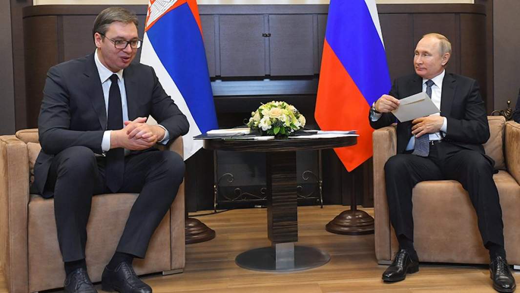 Президент РФ Владимир Путин и президент Сербии Александр Вучич во время встречи. 4 декабря 2020 года