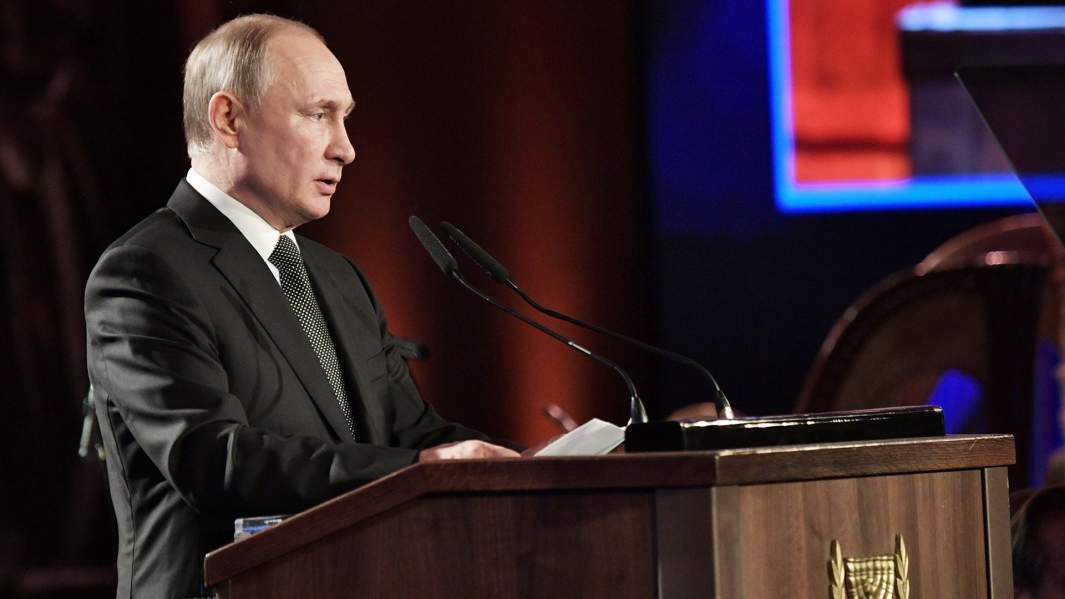 Владимир Путин выступает на Международном форуме на территории Мемориального комплекса «Яд Вашем» в Иерусалиме