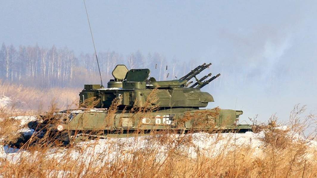 ЗСУ «Шилка» во время учений