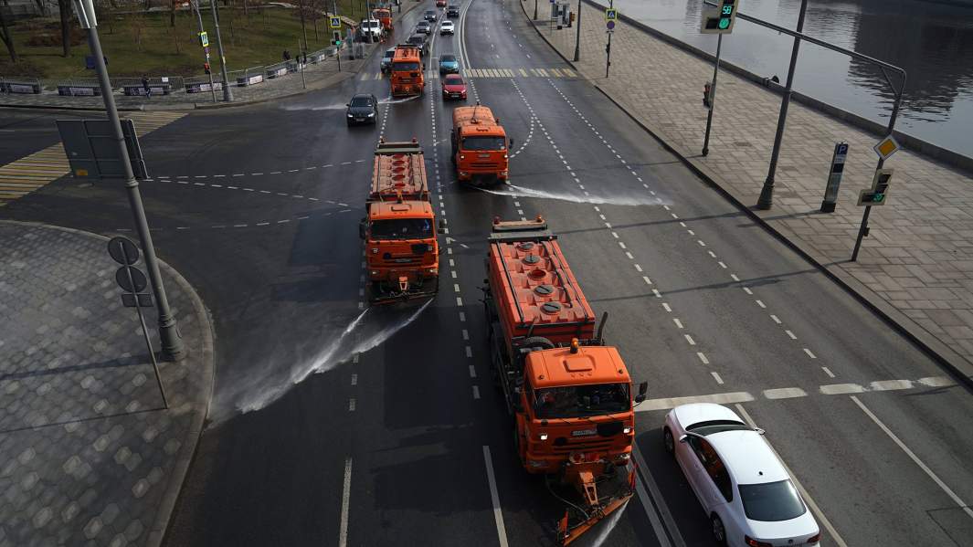 Дезинфекция на улицах Москвы 