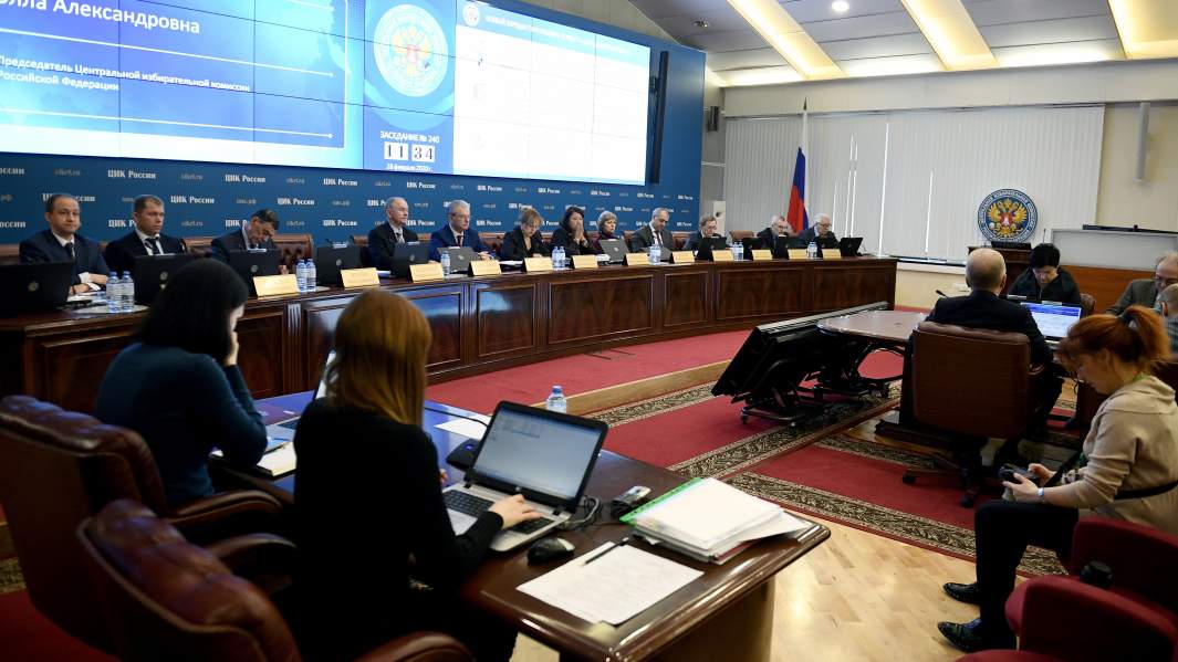 Председатель Центральной избирательной комиссии (ЦИК) РФ Элла Памфилова на заседании ЦИК РФ о проведении голосования по поправкам в Конституцию РФ