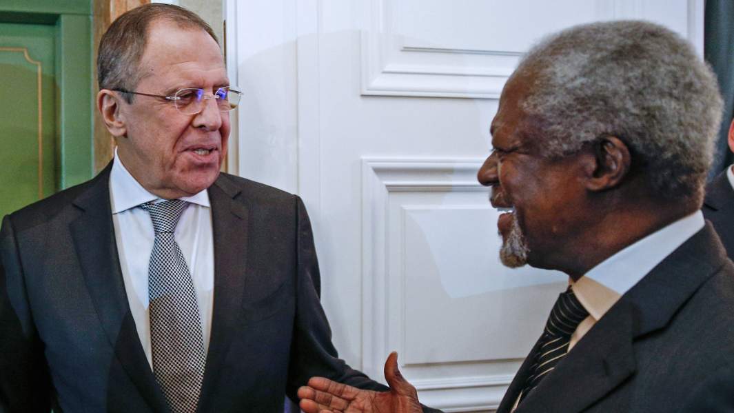 Министр иностранных дел РФ Сергей Лавров и бывший Генеральный секретарь ООН Кофи Аннан
