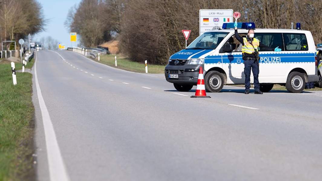 КПП немецкой полиции в Баварии