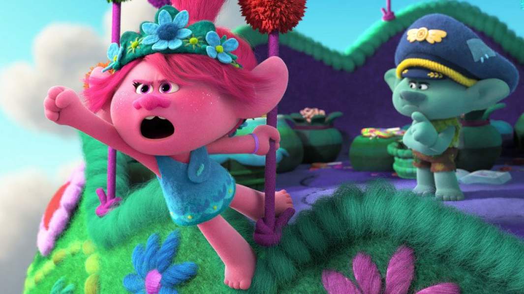 Кадр мульфильма "Тролли. Мировой тур"