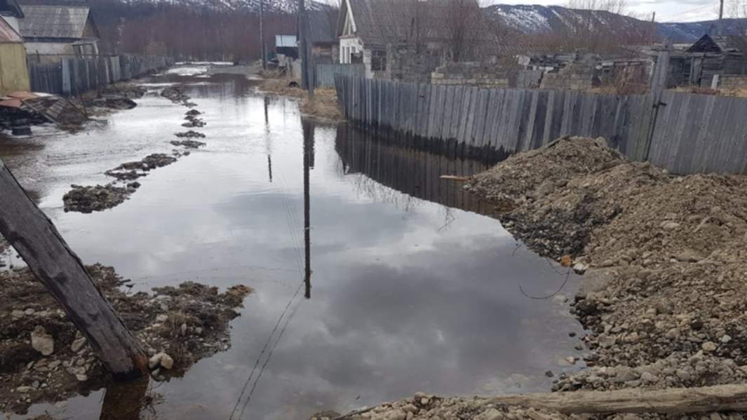 Затопленный поселок в результате разлива реки Палатка