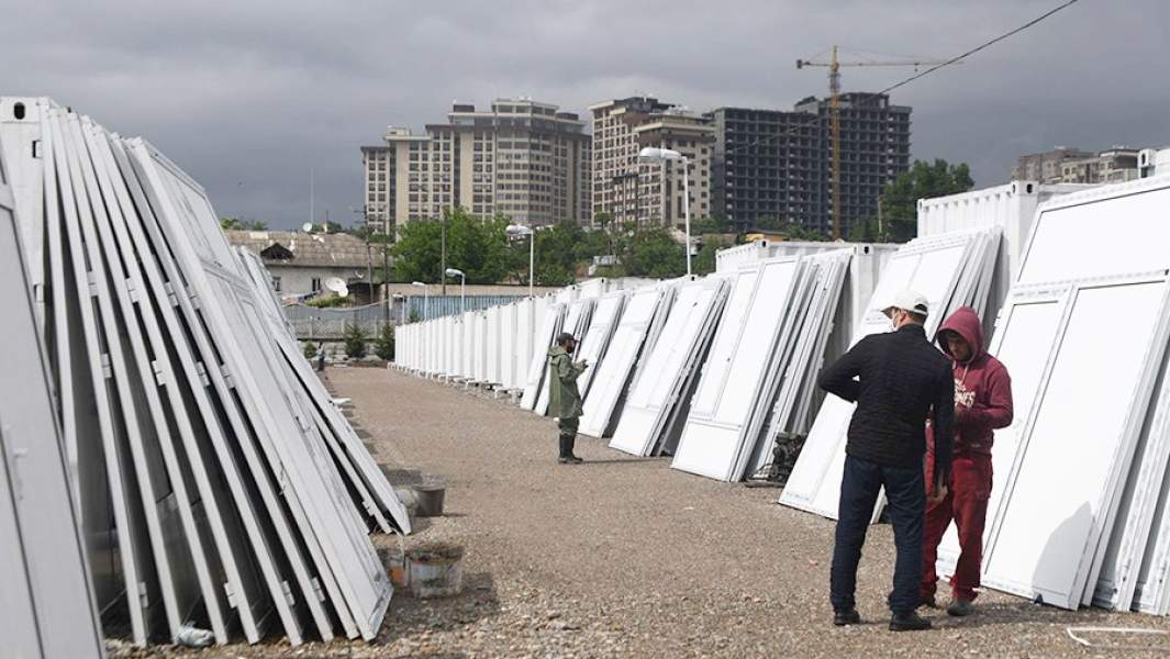 Строительство временного госпиталя