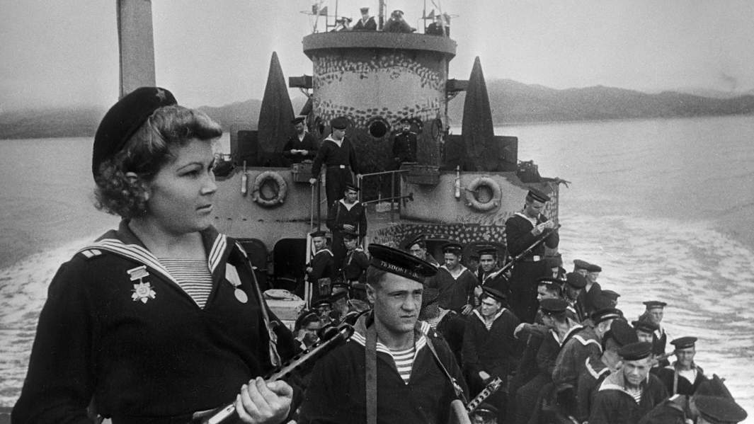 Десантники тихоокеанского флота на пути в Порт-Артур 1945 год