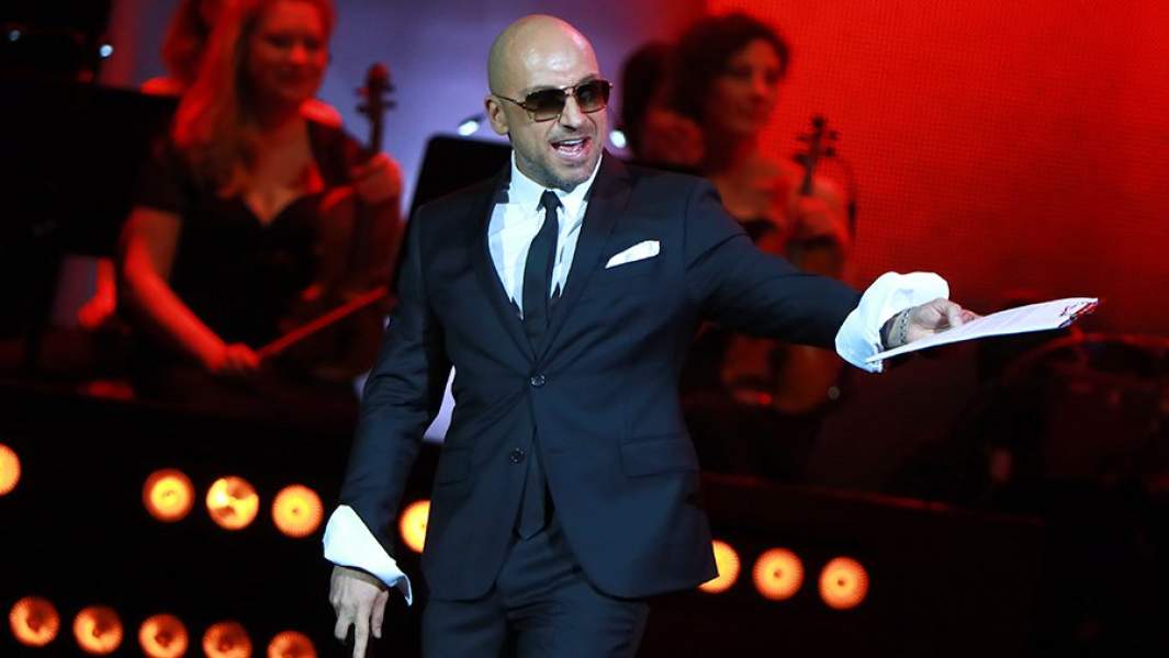 Телеведущий Дмитрий Нагиев во время концерта «Голос. 5 лет» в Государственном Кремлевском Дворце