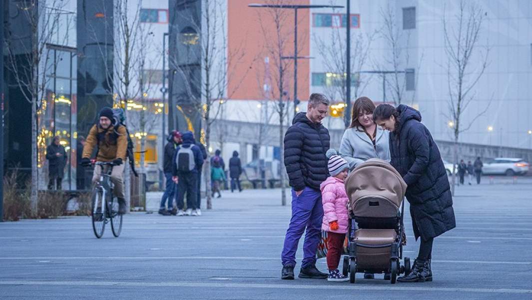 семья на прогулке 