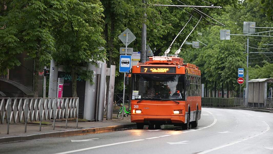 Троллейбус на одной из улиц Краснодара