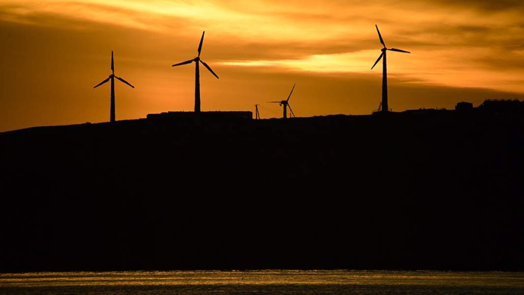 Вид на ветряки Анадырской ветряной электростанции ГП «Чукоткоммунхоз»