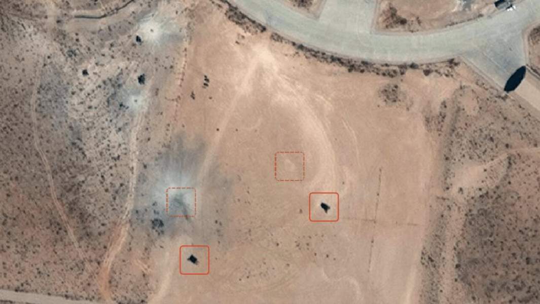 Спутниковый снимок позиций батареи зенитного ракетного комплекса MIM-23 Hawk у авиабазы Аль-Ватийя