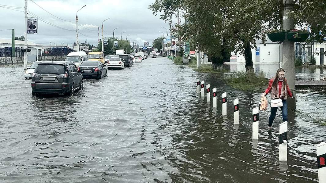Последствия ливней в Благовещенске