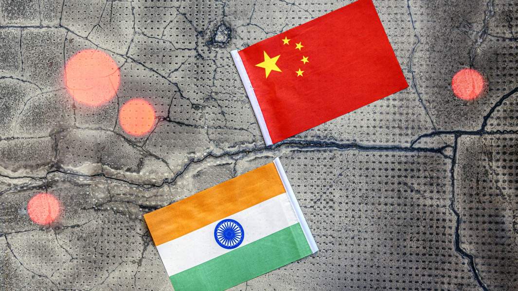 флаги китай индия граница