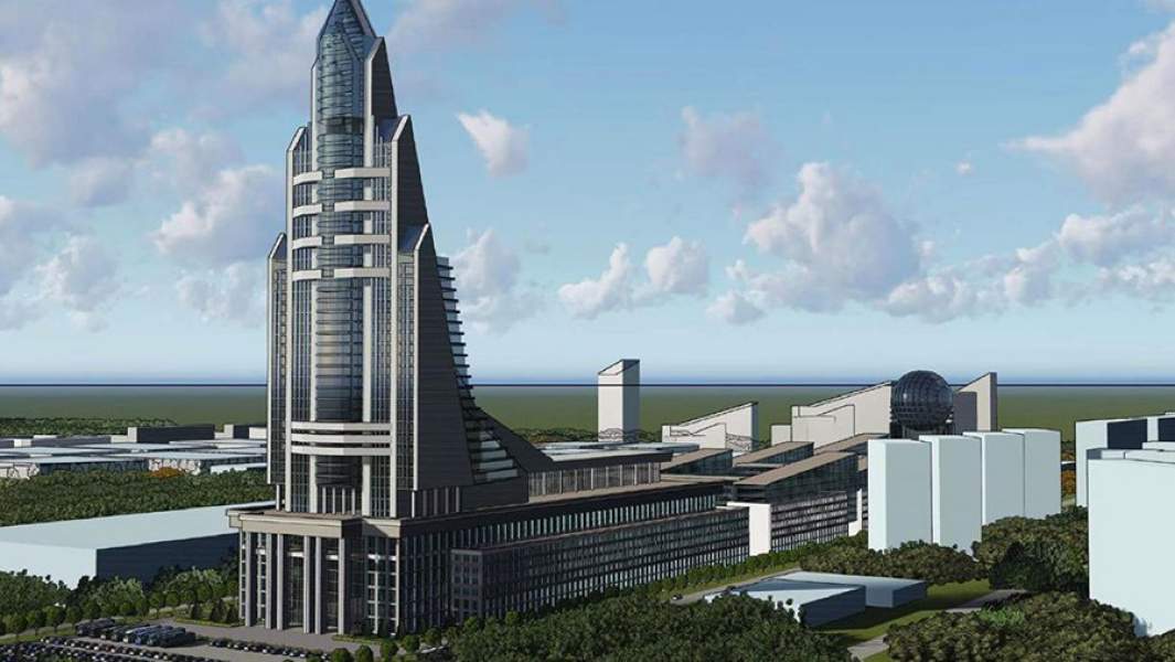 Один из вариантов эскиза главного здания Национального космического центра 