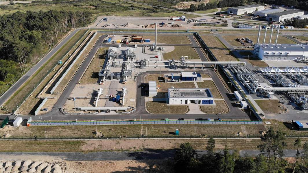 Выходы из балтийского трубопровода Nord Stream 2 на участке примыкания в Любмине, Германия