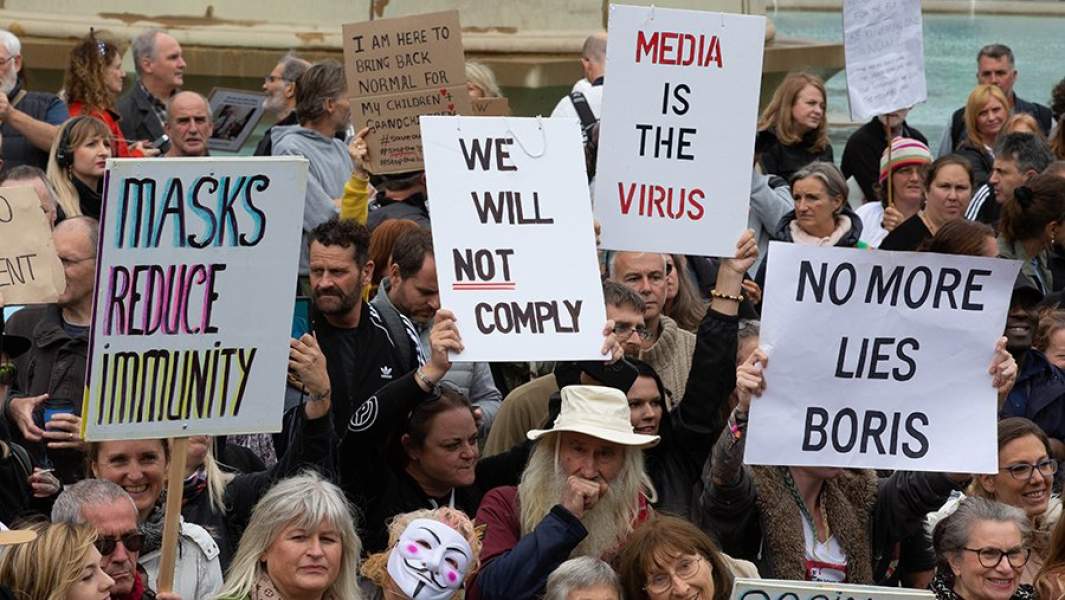 Демонстрация в Лондоне, 29 августа 2020 