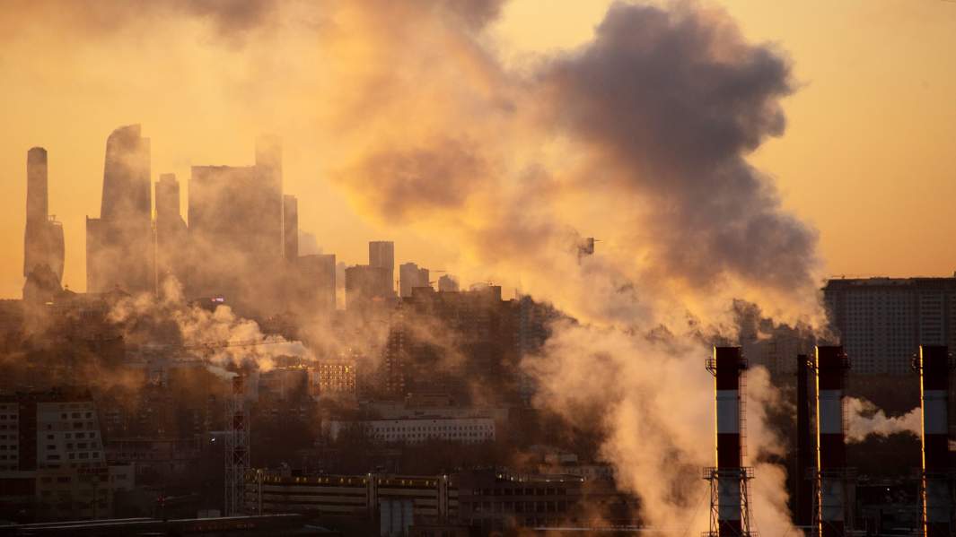 москва сити дым труба