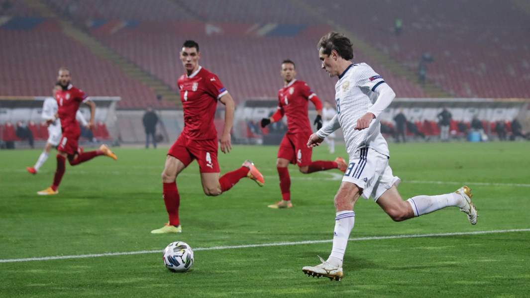 Матч 6-го тура Лиги наций УЕФА между сборными Сербии и России