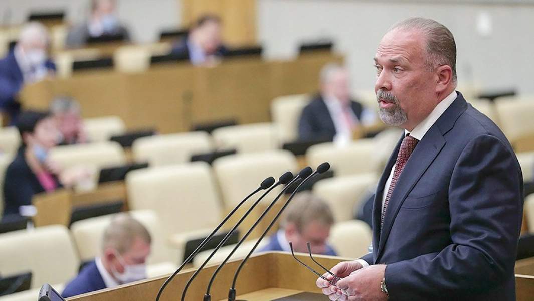 Аудитор Счетной палаты РФ Михаил Мень во время выступления на пленарном заседании Государственной думы РФ