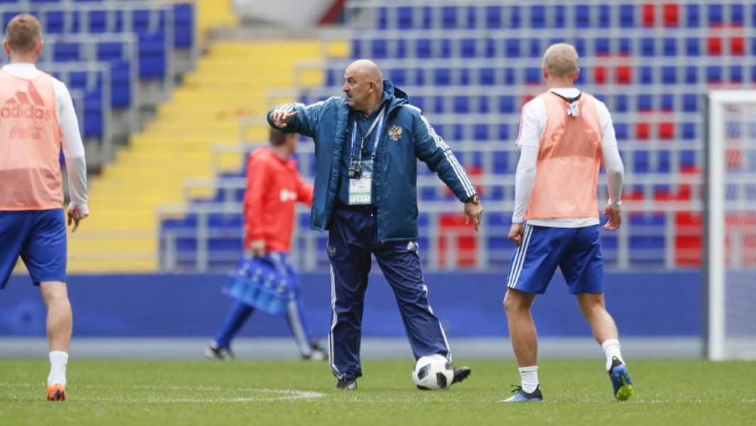 Тренировка сборной России по футболу 