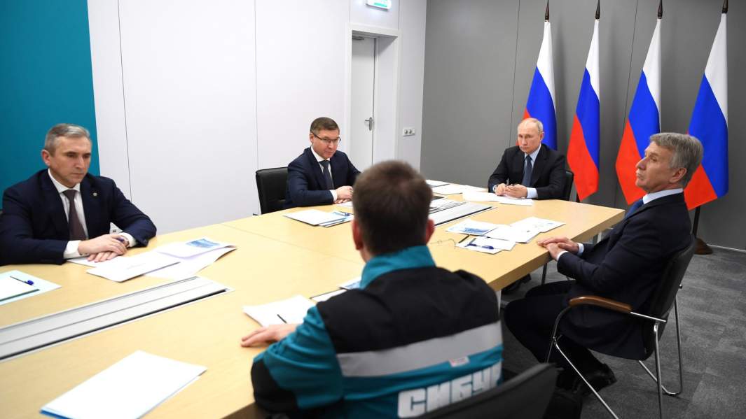 Владимир Путин проводит в режиме видеоконференции совещание по стратегическому развитию нефтегазохимической отрасли 
