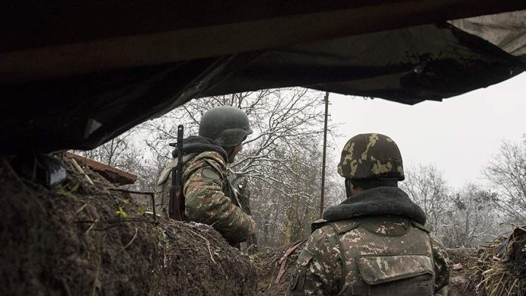 Один из постов армии обороны непризнанной Нагорно-Карабахской Республики (НКР)
