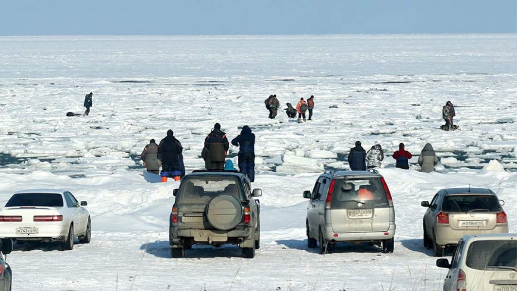 рыбаки лед
