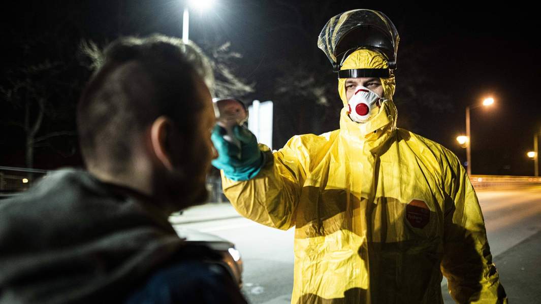 Измерение температуры на границе Германии