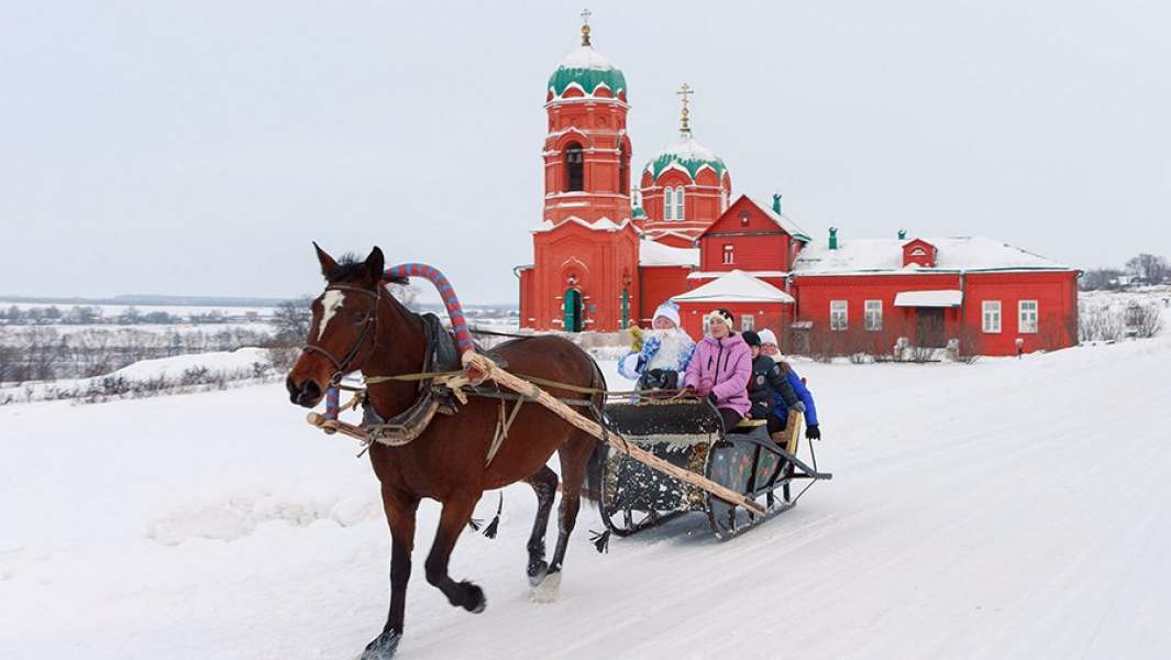Катание на санях в музее-заповеднике «Куликово поле»