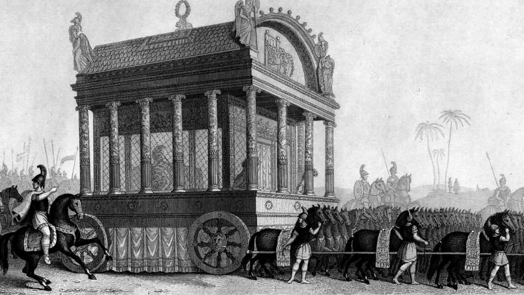 Изображение похоронной процессии Александра Македонского, основанное на описании Диодора Сицилийского