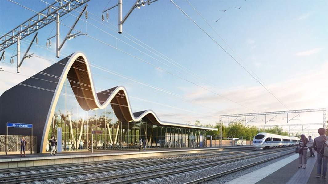 Визуализация проекта промежуточного остановочного пункта железнодорожной магистрали Rail Baltica