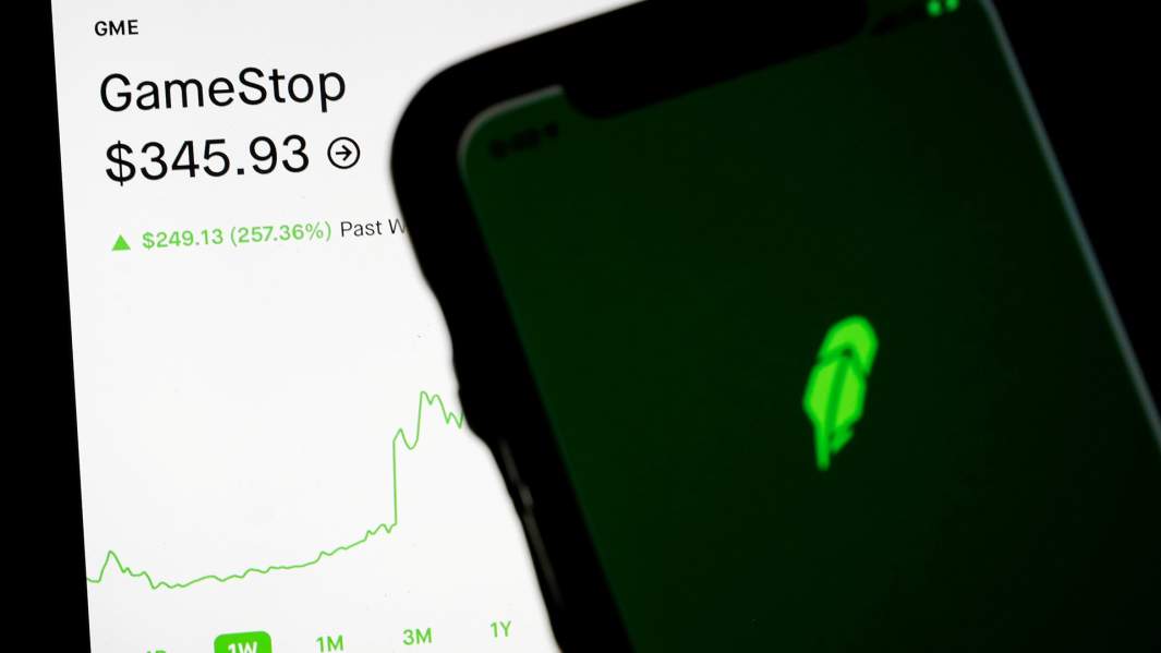 акции GameStop в приложении Robinhood