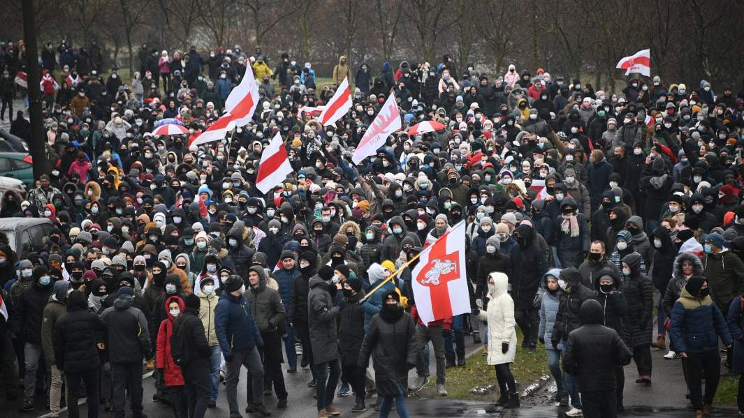 Участники акции протеста в Минске
