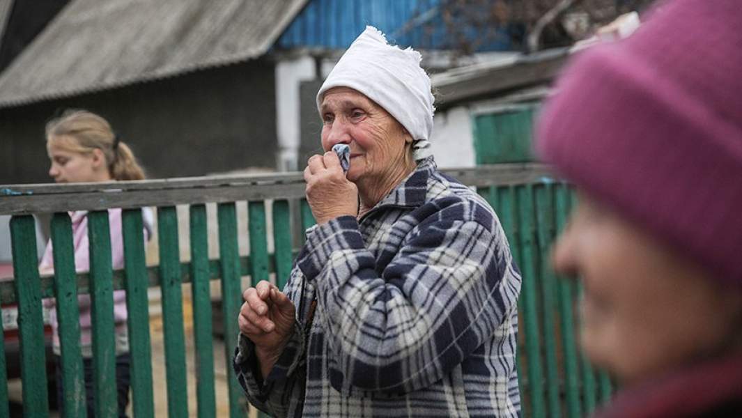 Жители украинской деревни