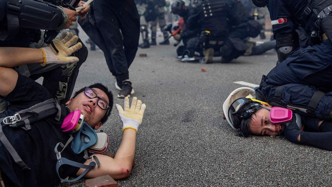 Протестующие в Гонконге