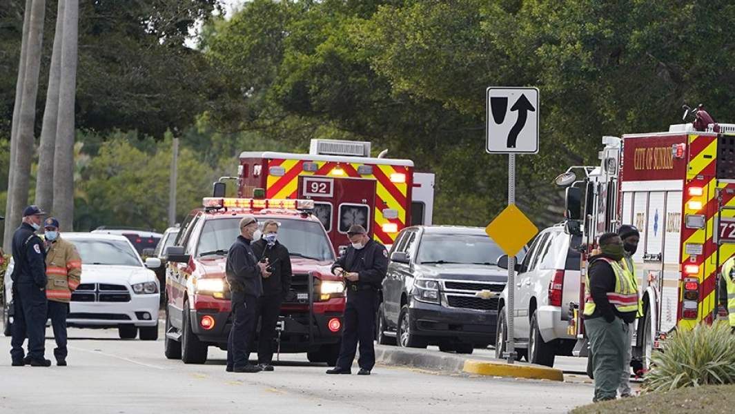 перекрытый район в городе Санрайз, где произошла стрельба