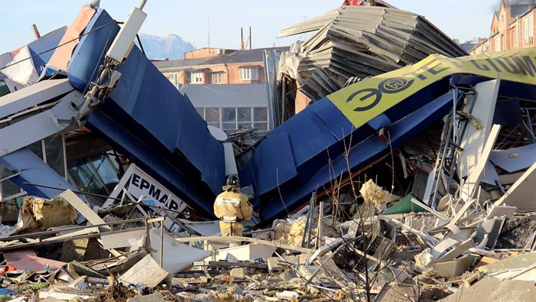 на месте взрыва