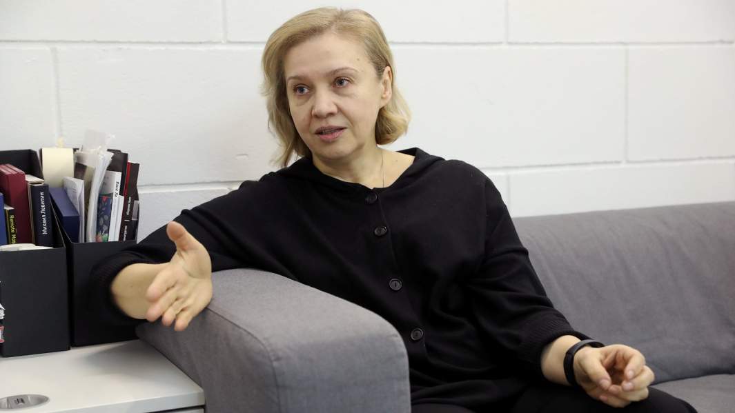 Марина Брусникина во время интервью