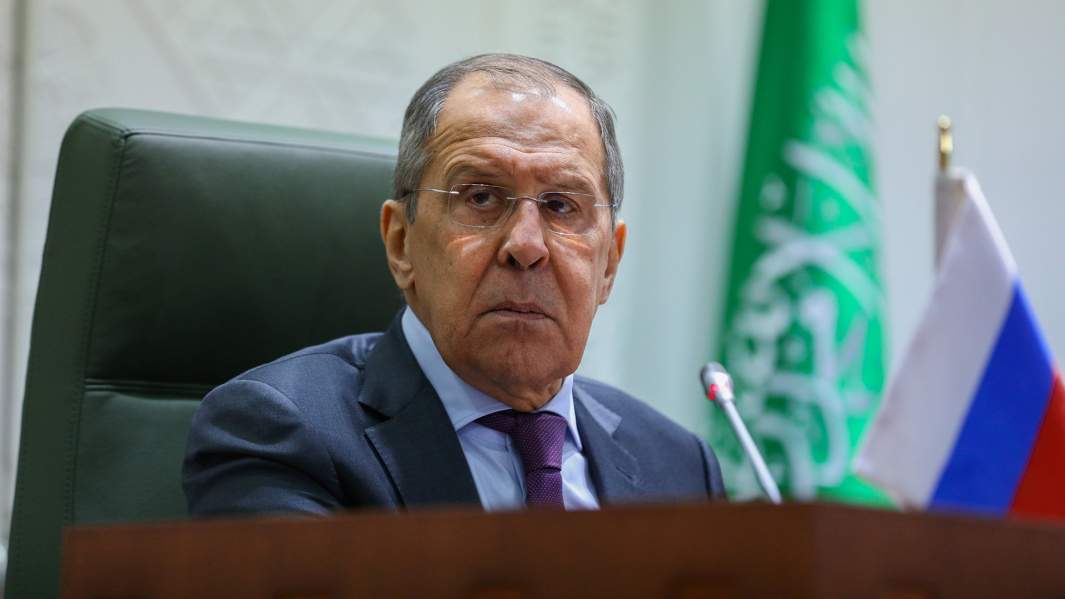 Министр иностранных дел РФ Сергей Лавров во время совместной пресс-конференции с министром иностранных дел Саудовской Аравии Фейсалой бен Фарханом Аль Саудом по итогам встречи в Эр-Рияде