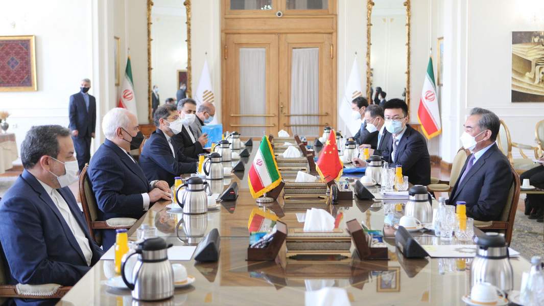 Встреча министра иностранных дел Китая Ван И с министром иностранных дел Ирана Мохаммадом Джавадом Зарифом в Тегеране