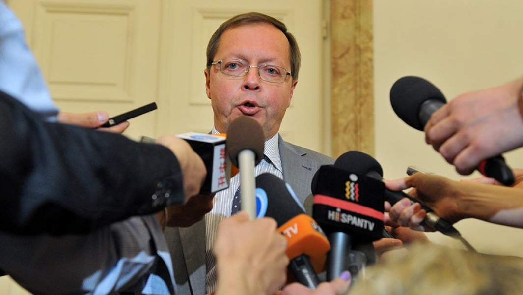 Посол России в Великобритании Андрей Келин во время общения с журналистами